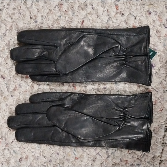 Ralph Lauren Black Sheep Leather Gloves With Lining - Picture 2 of 4